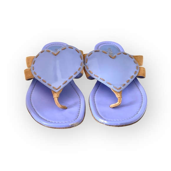 Sergio Rossi ❤︎︎ Heart Shaped Thong Leather Sandals ❤︎︎ Cornflower Blue ❤︎︎ 36 - Picture 9 of 16